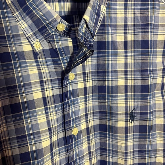 Ralph Lauren Blue and White Casual Button Down Shirt - Picture 2 of 6